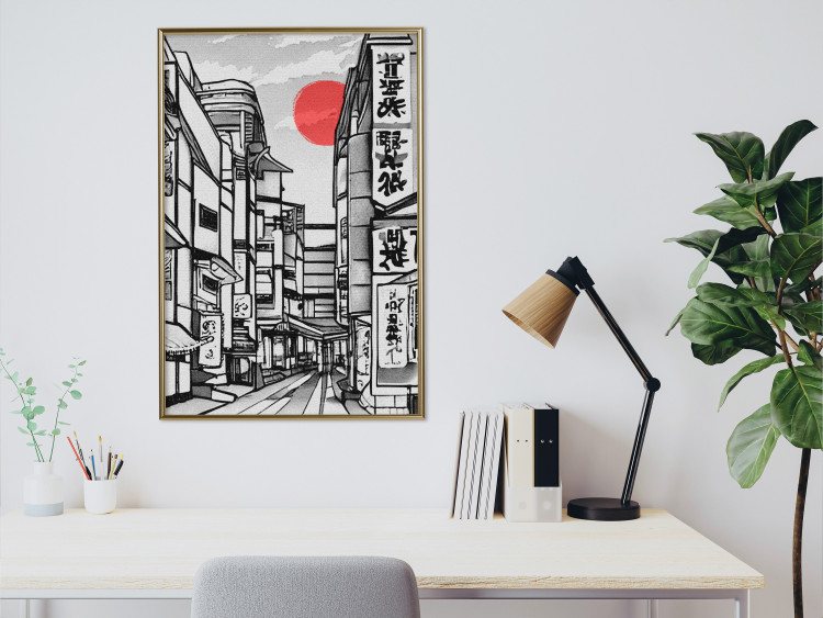 Affischer Street in Japan - Asian Style Black and White City Architecture 145520 additionalImage 14