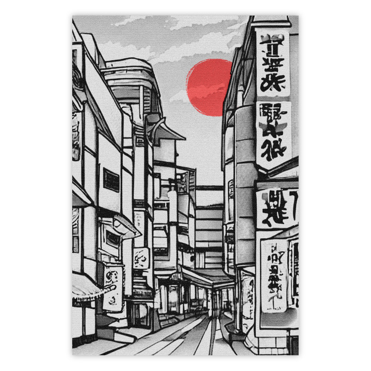 Wall Poster Street in Japan - Asian Style Black and White City Architecture 145520