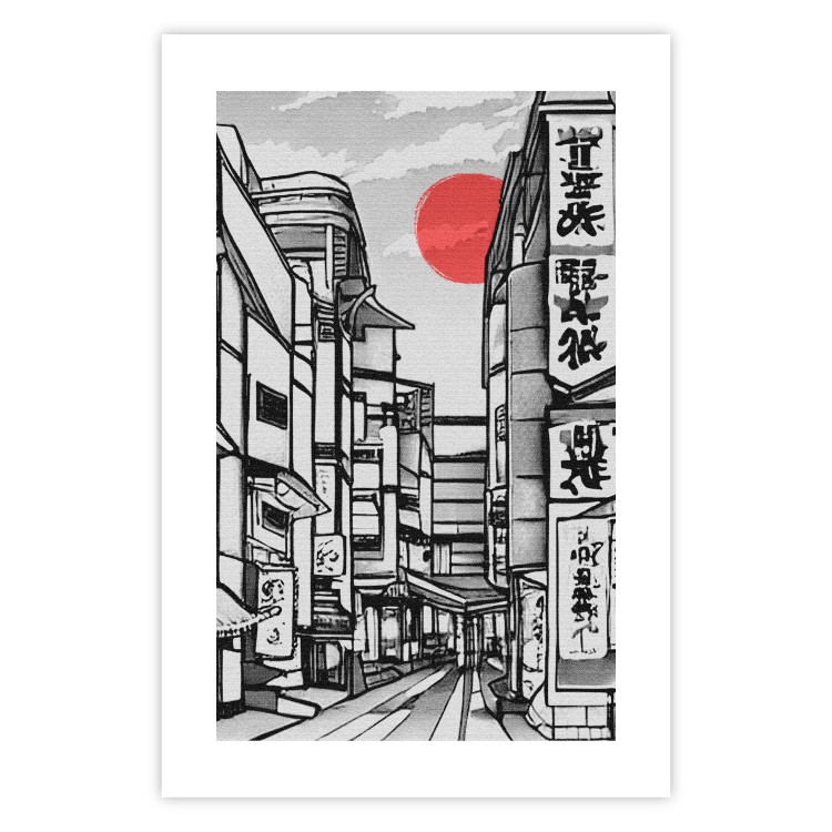 Wall Poster Street in Japan - Asian Style Black and White City Architecture 145520 additionalImage 21