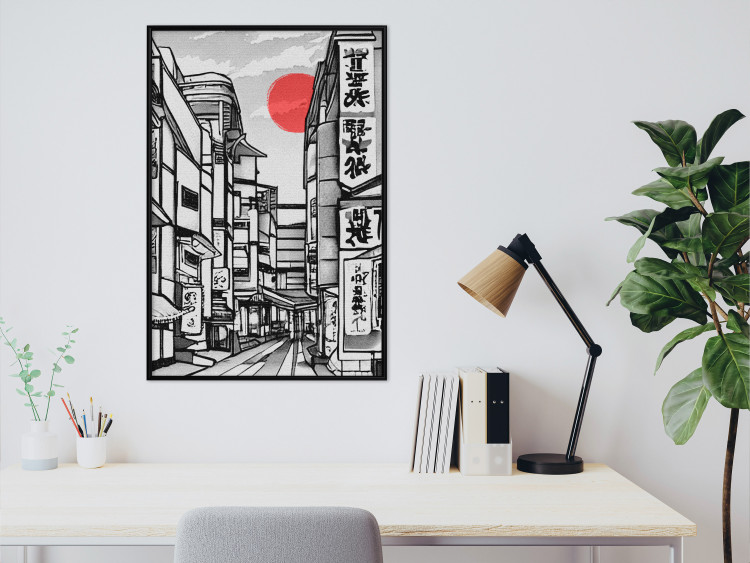 Affischer Street in Japan - Asian Style Black and White City Architecture 145520 additionalImage 11