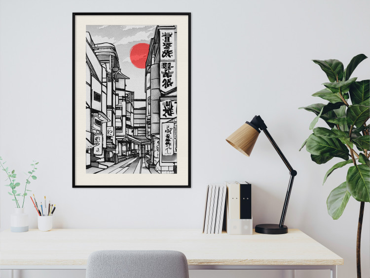Affischer Street in Japan - Asian Style Black and White City Architecture 145520 additionalImage 18