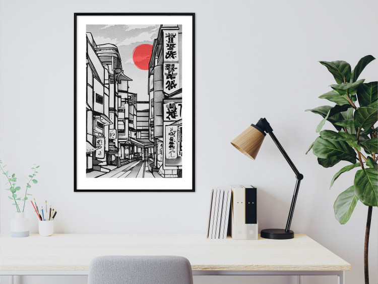 Wall Poster Street in Japan - Asian Style Black and White City Architecture 145520 additionalImage 17