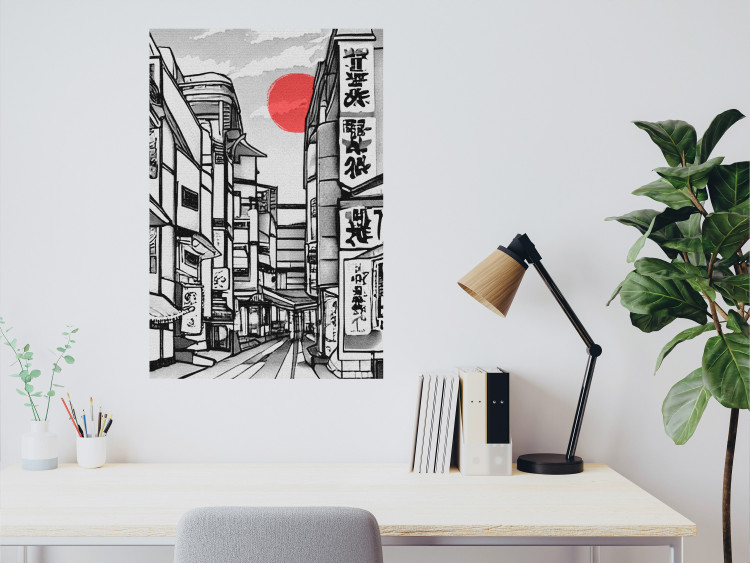 Affischer Street in Japan - Asian Style Black and White City Architecture 145520 additionalImage 10