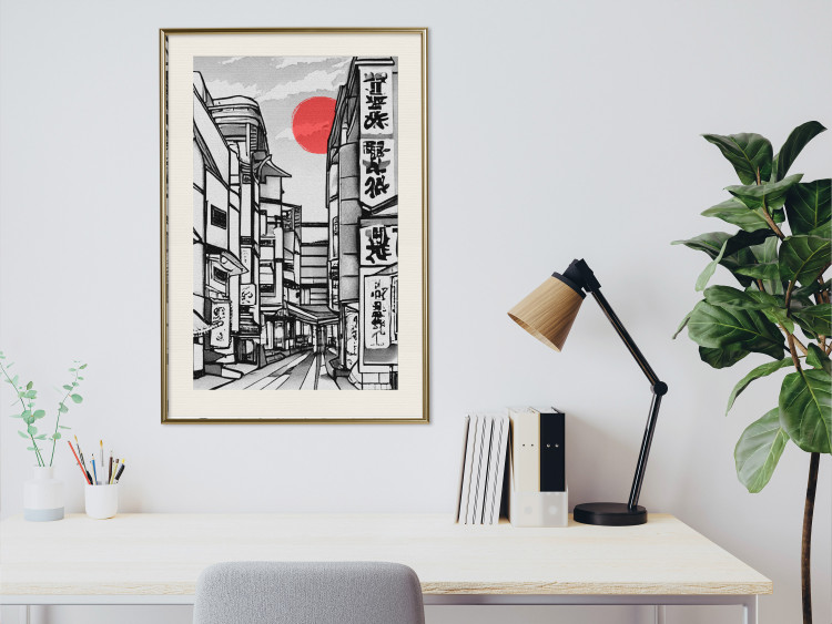 Wall Poster Street in Japan - Asian Style Black and White City Architecture 145520 additionalImage 16