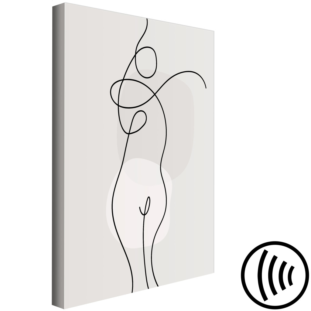 Schilderij  Silhouetten: Figure Of A Woman - Abstract And Linear Figure In A Modern Style