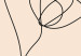 Canvastavla Linear Flower - Minimalistic Composition on a Beige Background 146320 additionalThumb 5