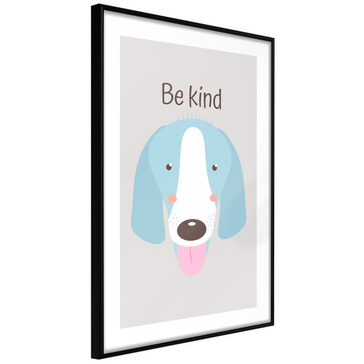 Wall Poster Be Kind - Blue Cheerful Dog and Motivational Slogan for Children 146620 additionalImage 13