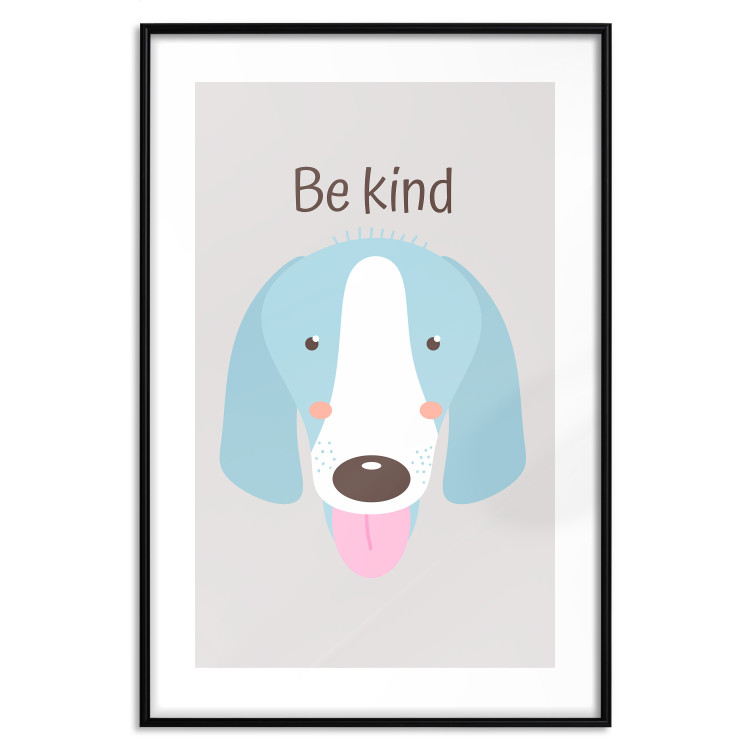 Wall Poster Be Kind - Blue Cheerful Dog and Motivational Slogan for Children 146620 additionalImage 23
