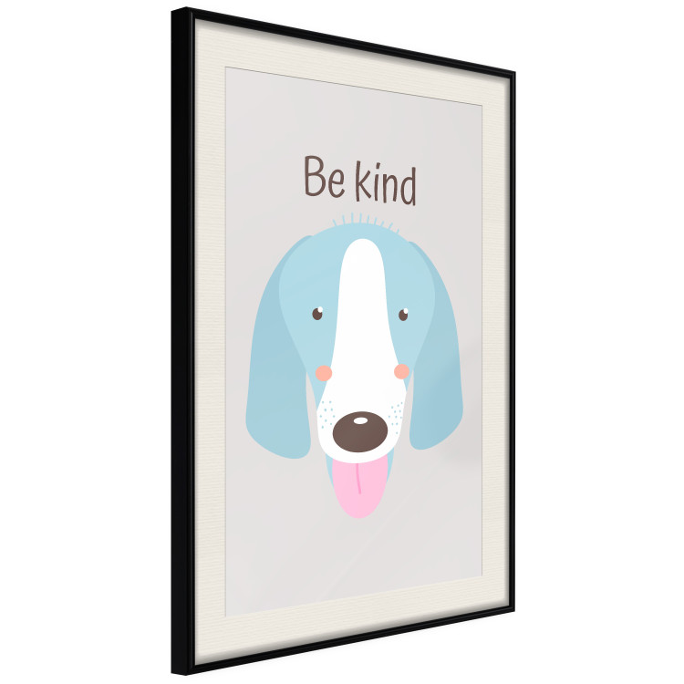 Wall Poster Be Kind - Blue Cheerful Dog and Motivational Slogan for Children 146620 additionalImage 9