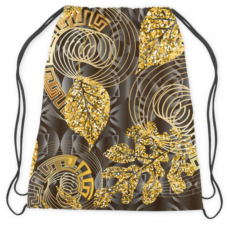 Sportbeutel Meander ornament - gold and black abstract motif with leaves 147420 additionalImage 2
