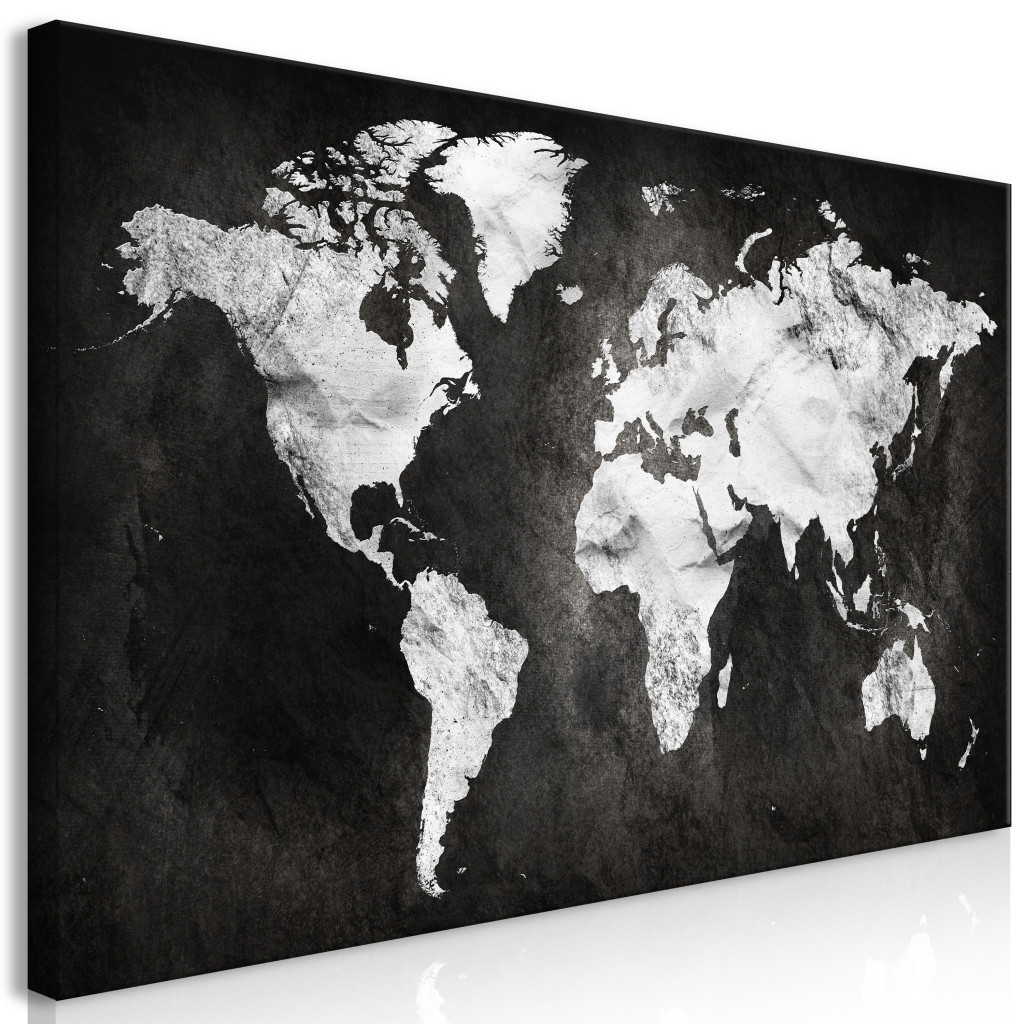 Schilderij Black And White Map Of The World II [Large Format]