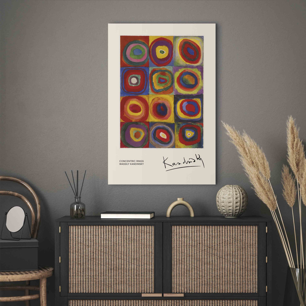 Schilderij  Wassily Kandinsky: Color Study - Kandinsky’s Squares With Concentric Circles
