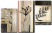 Cadre mural Inspirations florales (3 pièces) - Abstraction avec motif végétal 47420