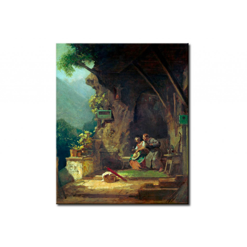 Schilderij  Carl Spitzweg: The Hermit In Love
