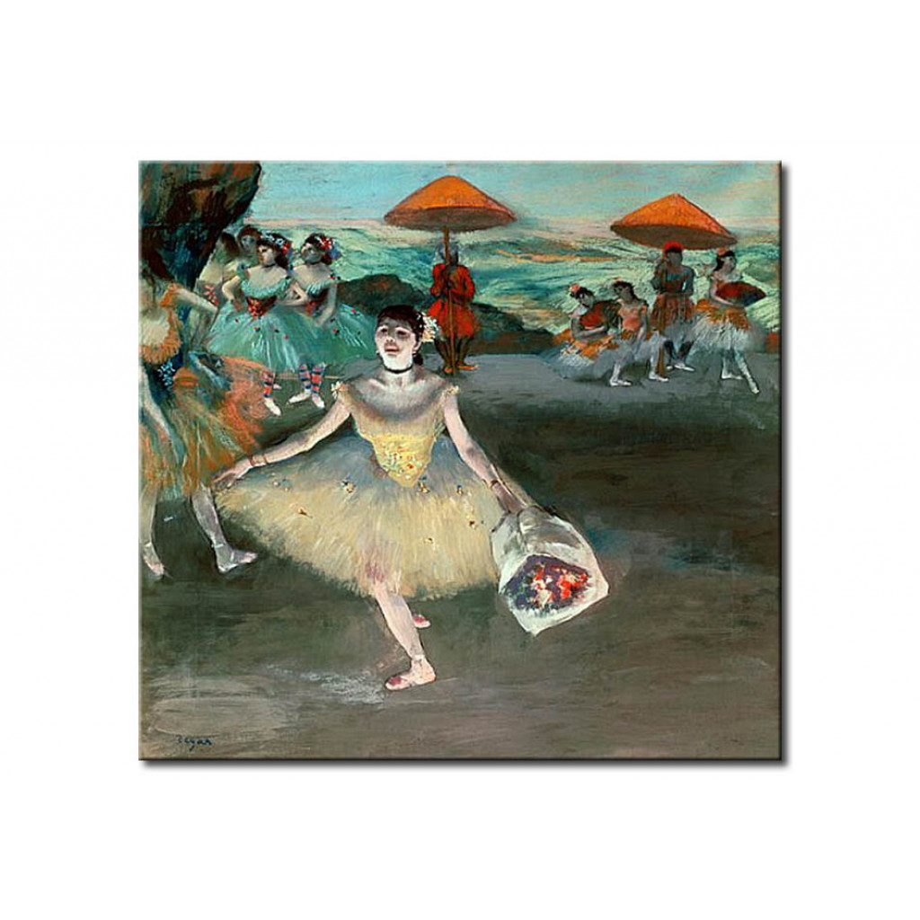 Schilderij  Edgar Degas: Dancer With Bouquet, Curtseying
