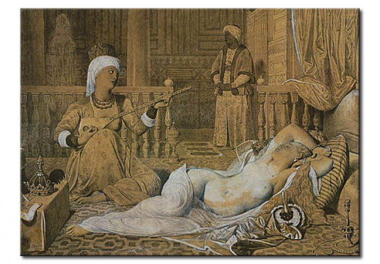 Lada mientras tanto el último Réplica de pintura Odalisca con Esclavo - Jean-Auguste-Dominique Ingres -  Pintores famosos