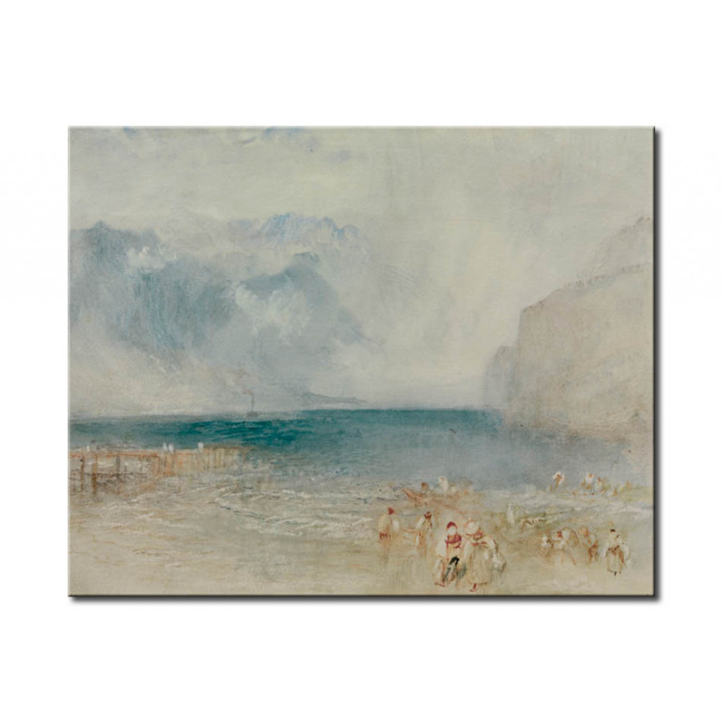 Schilderij  William Turner: The First Steamer On Lake Lucerne