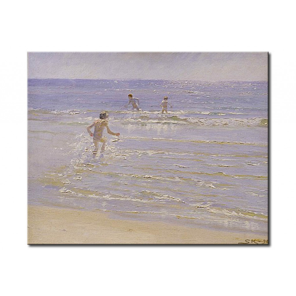 Schilderij  Peder Severin Kroyer: Sunshine At Skagen: Boys Swimming
