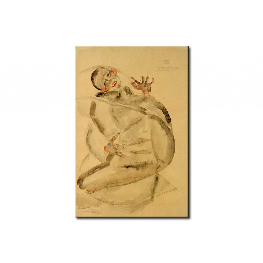 Schilderij  Egon Schiele: Ich Werde Für Die Kunst Und Für Meine Geliebten Gerne Ausharren