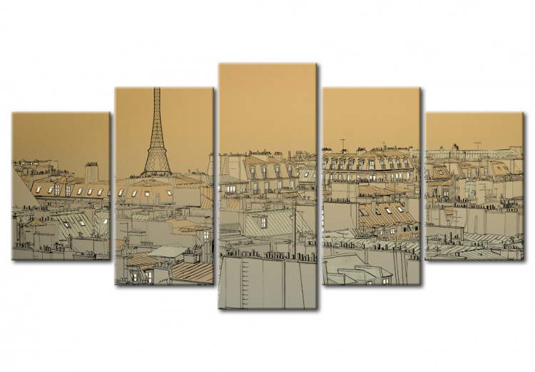 Bild auf Leinwand Über den Dächern von Paris (Vintage) 55520