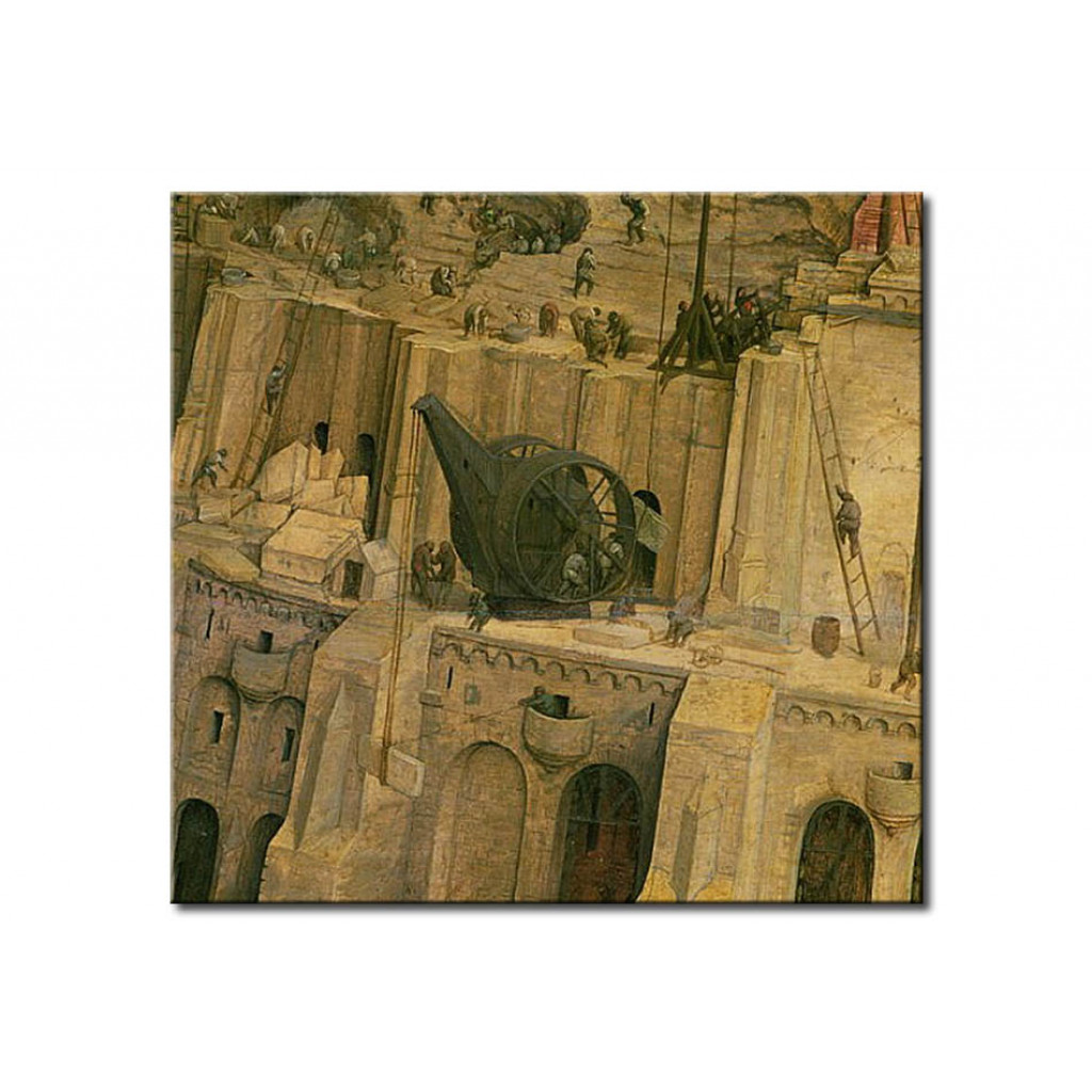 Schilderij  Pieter Bruegel The Elder: The Tower Of Babel, Detail Of Construction Work