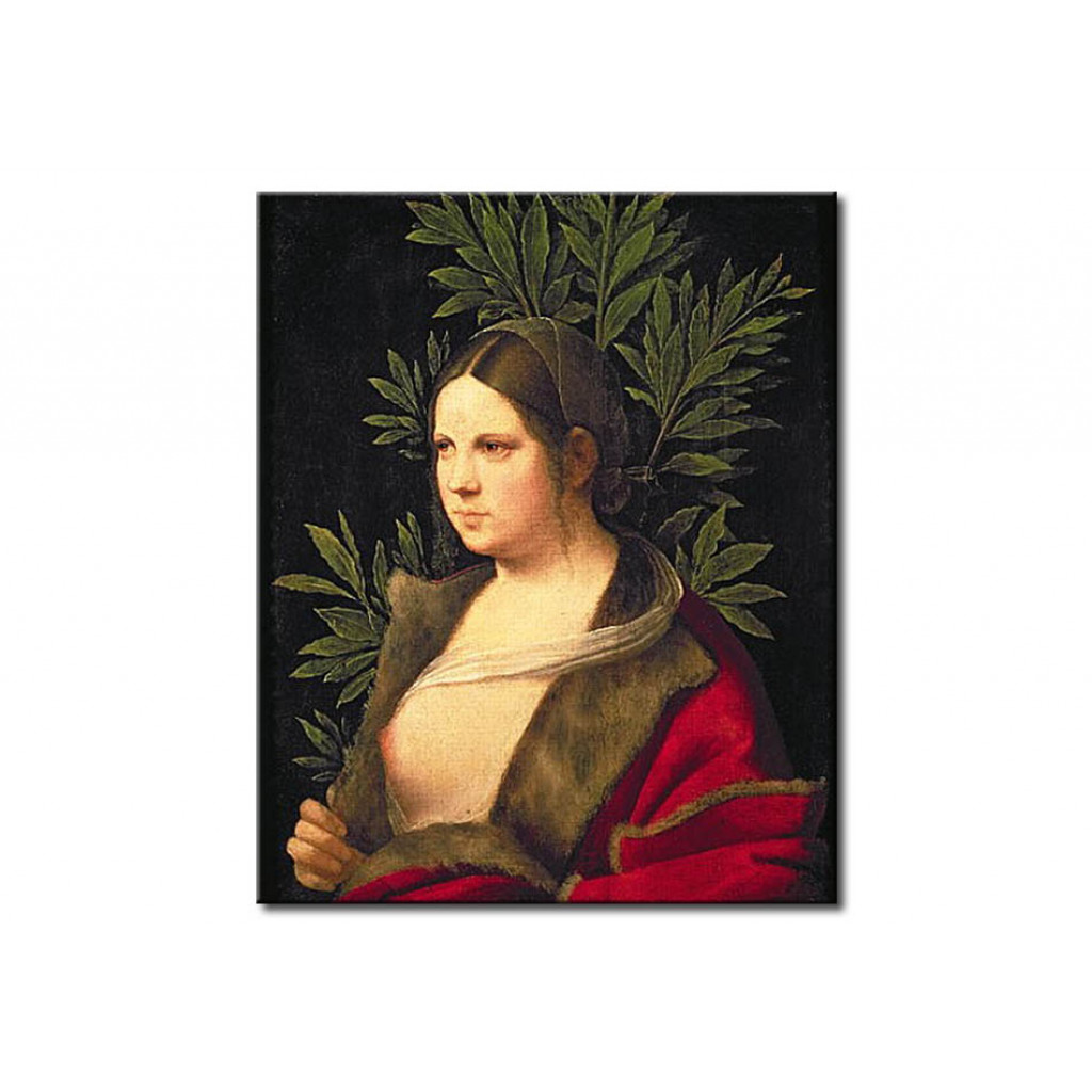 Schilderij  Giorgione: Portrait Of A Young Woman