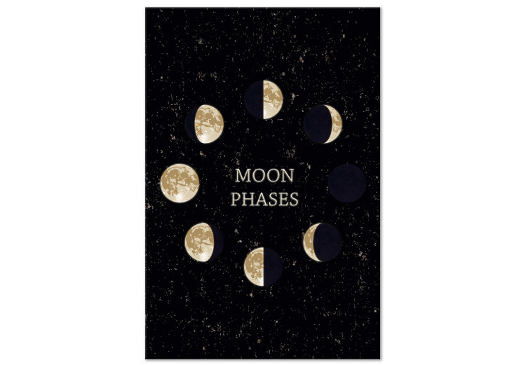 Canvas The moon and its phases - a lunar cycle on a black, starry background