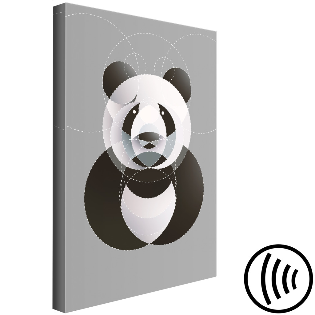 Schilderij  Abstract: Panda In Circles (1 Part) Vertical