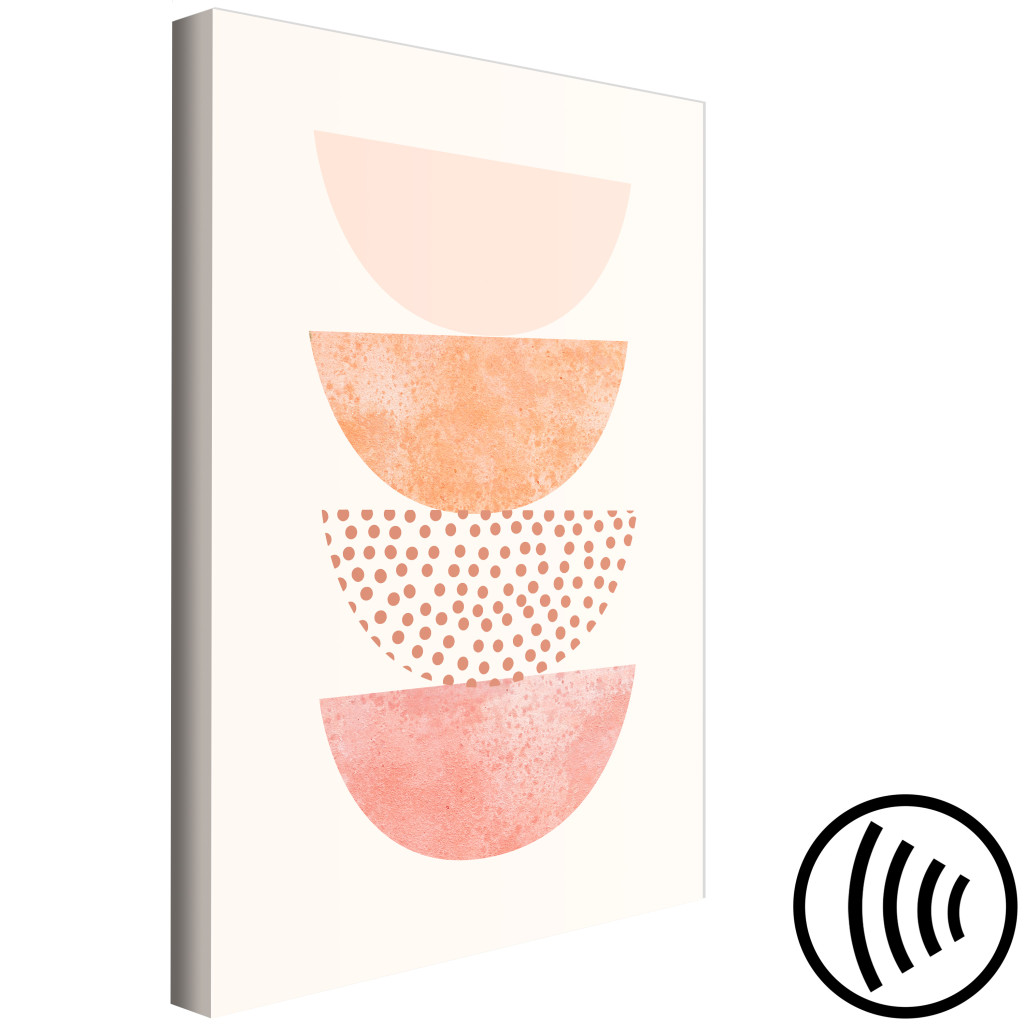 Målning Pastellhalvcirklar - Abstraktion I Boho-stil Med Geometriska Färgglada Halvcirklar I Olika Mönster