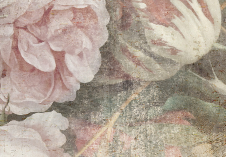 Obraz Martwa natura w stylu vintage - delikatne kwiaty na szarym tle 135930 additionalImage 4