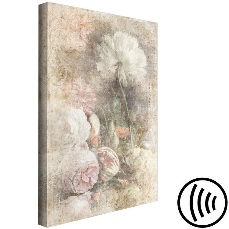Obraz Martwa natura w stylu vintage - delikatne kwiaty na szarym tle 135930 additionalImage 6