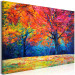 Canvas Art Print Colorful Park in Autumn - Painted Landscape, Alley in the Colors of September 145530 additionalThumb 2
