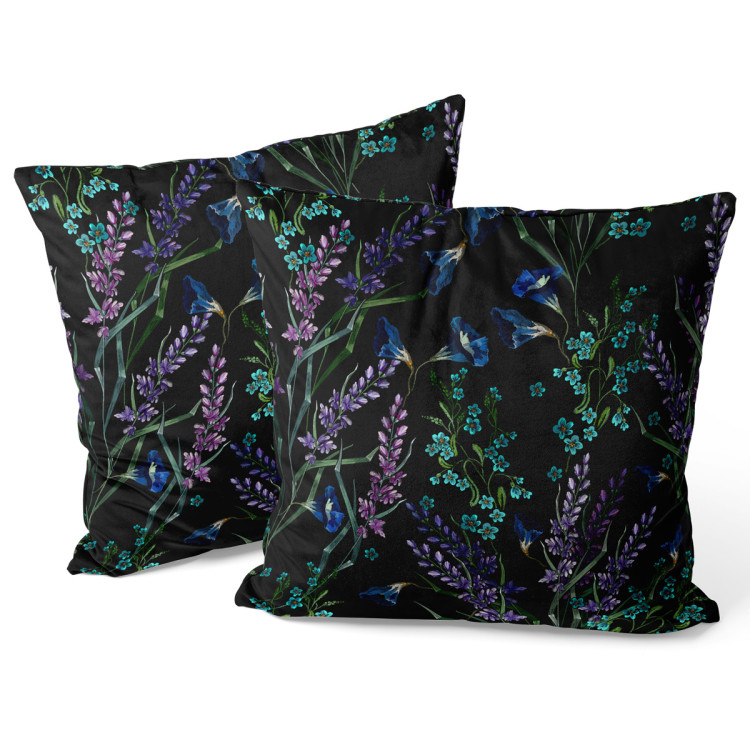 Sammets kudda Provencal night - fine floral motif on black background 147130 additionalImage 3