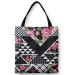 Bolsa de mujer Floral patchwork - geometric, black and white cutout with flowers 147530