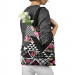 Shoppingväska Floral patchwork - geometric, black and white cutout with flowers 147530 additionalThumb 3