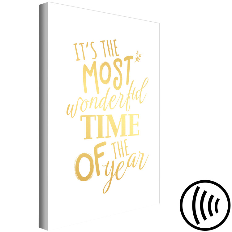 Canvas The Most Beautiful Time - Decorative Inscription, Golden Holiday Text 148030 additionalImage 6