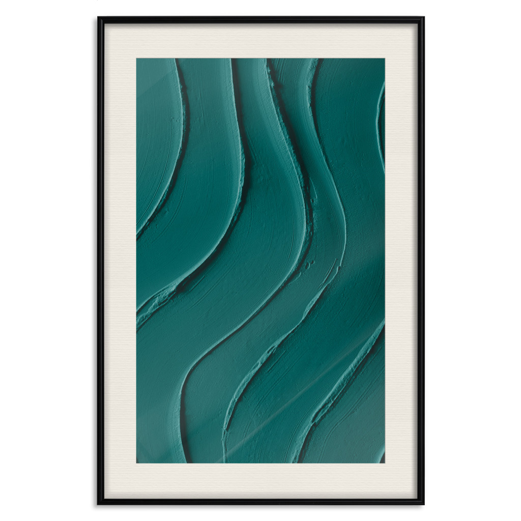 Muur Posters Dark Green Abstraction - Clear Structure Of Matter And Forms