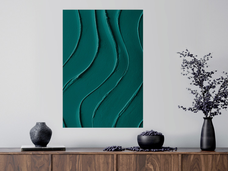 Poster Dark Green Abstraction - Clear Structure of Matter and Forms 149730 additionalImage 10