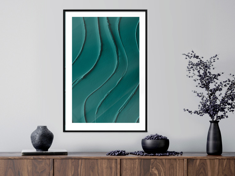 Poster Dark Green Abstraction - Clear Structure of Matter and Forms 149730 additionalImage 15