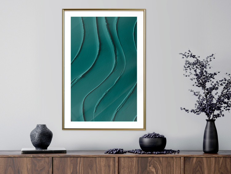 Poster Dark Green Abstraction - Clear Structure of Matter and Forms 149730 additionalImage 16