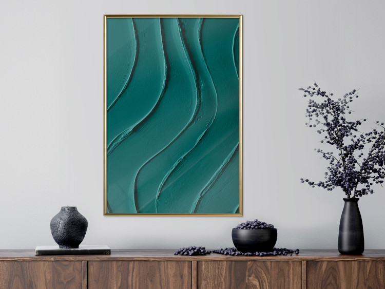 Poster Dark Green Abstraction - Clear Structure of Matter and Forms 149730 additionalImage 14