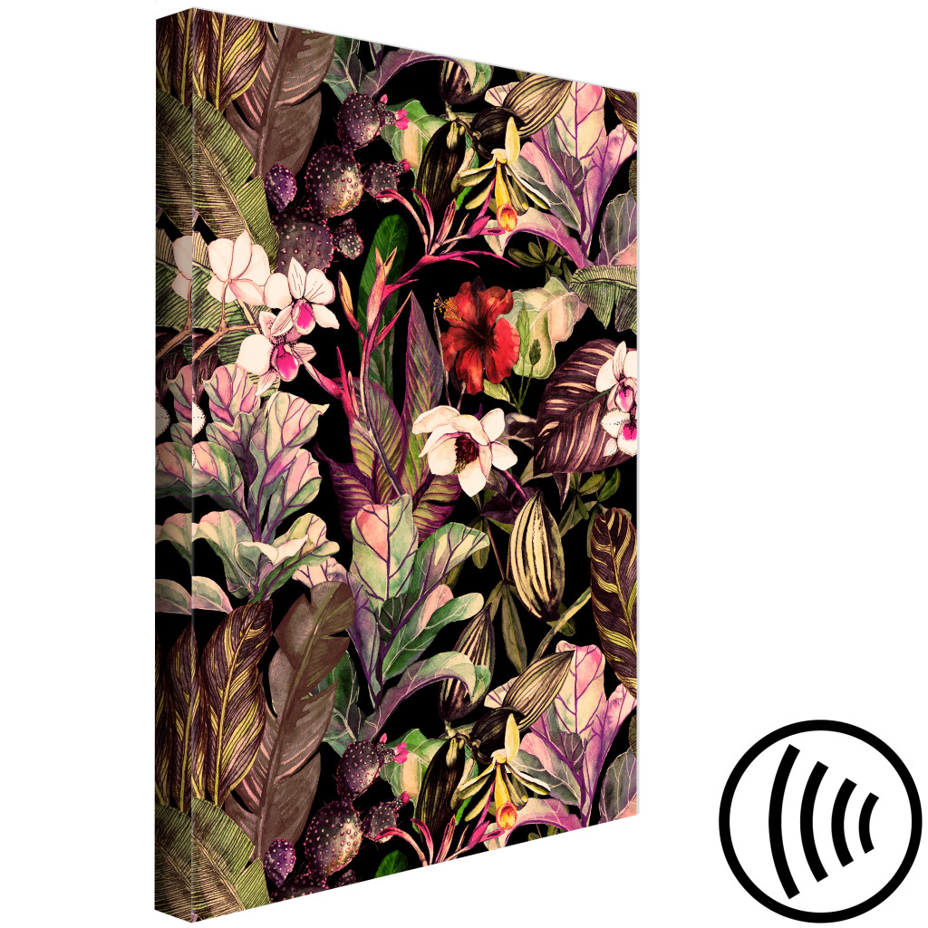 Schilderij  Bloemen: Exotic Plants - Motif Of Flowers In The Jungle Painted With Watercolor