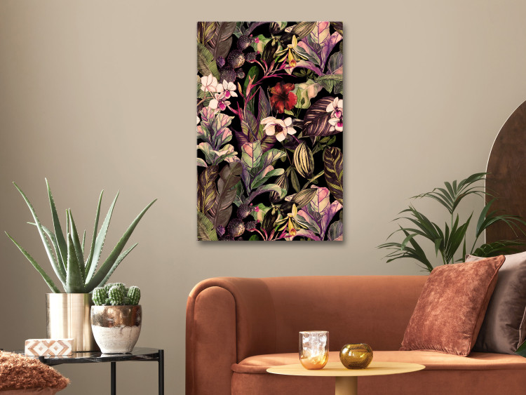 Quadro contemporaneo Exotic Plants - Motif of Flowers in the Jungle Painted With Watercolor 149830 additionalImage 3
