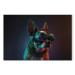 Konst AI Boston Terrier Dog - Green Cyber Animal Wearing Cyberpunk Glasses - Horizontal 150230