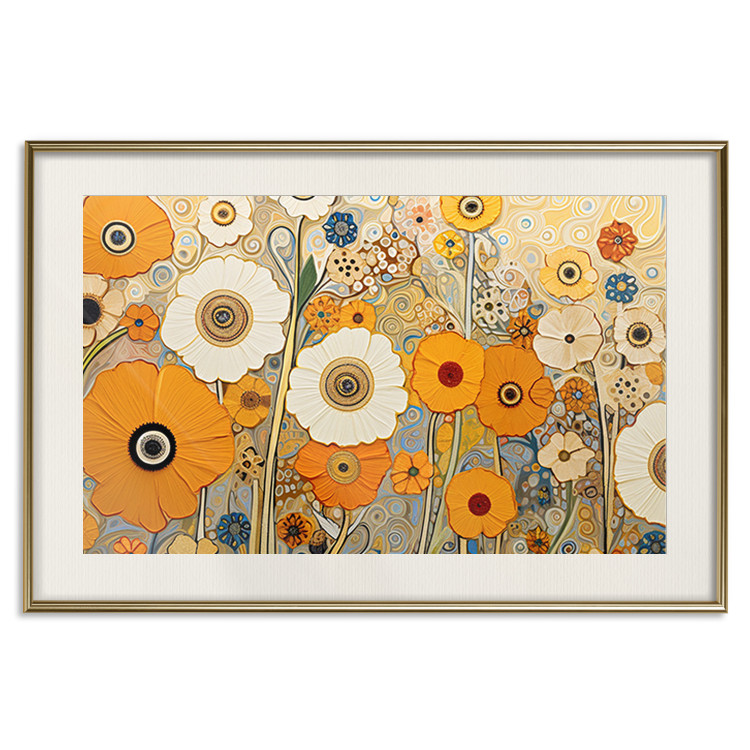 Cartel Orange Composition - Flowers in a Meadow in the Style of Klimt’s Paintings 151130 additionalImage 24