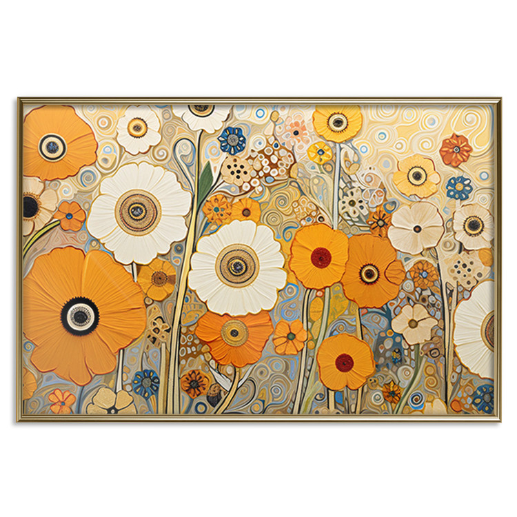 Cartel Orange Composition - Flowers in a Meadow in the Style of Klimt’s Paintings 151130 additionalImage 18
