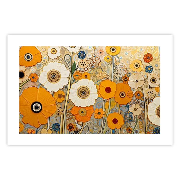 Cartel Orange Composition - Flowers in a Meadow in the Style of Klimt’s Paintings 151130 additionalImage 16