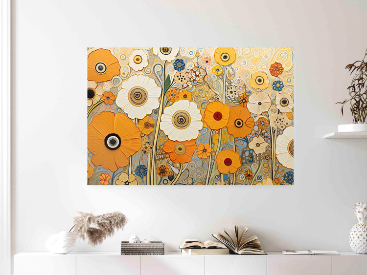 Cartel Orange Composition - Flowers in a Meadow in the Style of Klimt’s Paintings 151130 additionalImage 17