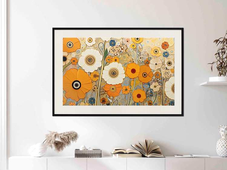 Cartel Orange Composition - Flowers in a Meadow in the Style of Klimt’s Paintings 151130 additionalImage 15