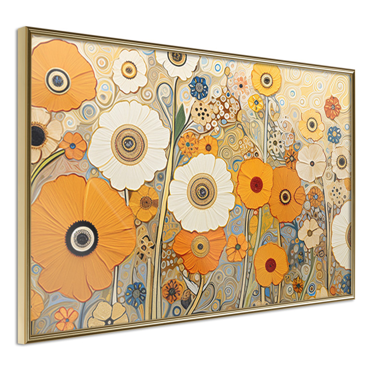 Cartel Orange Composition - Flowers in a Meadow in the Style of Klimt’s Paintings 151130 additionalImage 5